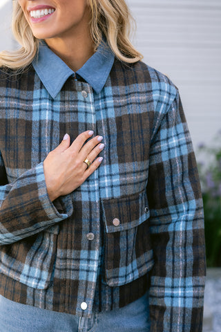 Malou Checkered Jacket Blue
