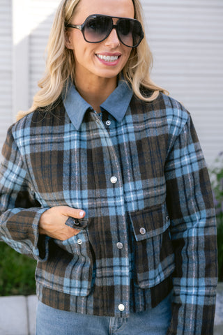 Malou Checkered Jacket Blue
