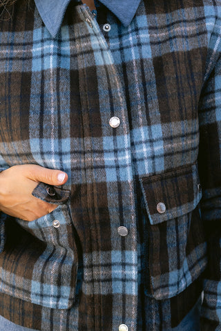 Malou Checkered Jacket Blue