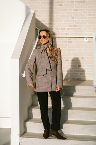 Marcelina Blazer with Scarf Beige