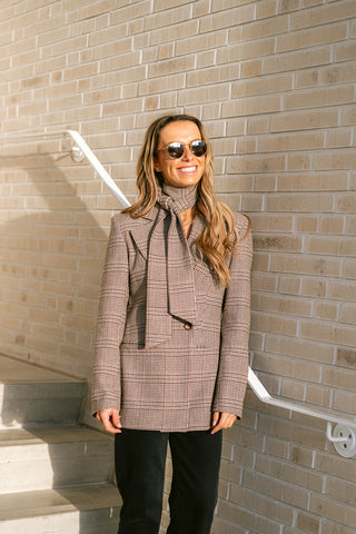 Marcelina Blazer with Scarf Beige