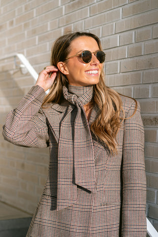 Marcelina Blazer with Scarf Beige