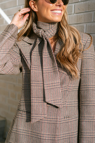 Marcelina Blazer with Scarf Beige