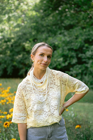 Maren Lace T-shirt Yellow