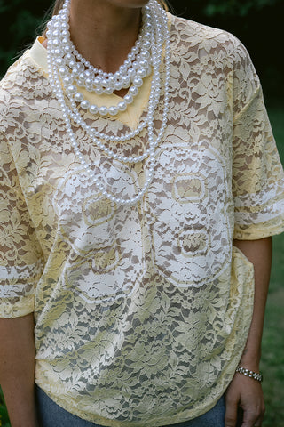 Maren Lace T-shirt Yellow