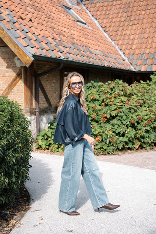 Baker Balloon Denim Trousers Light Blue
