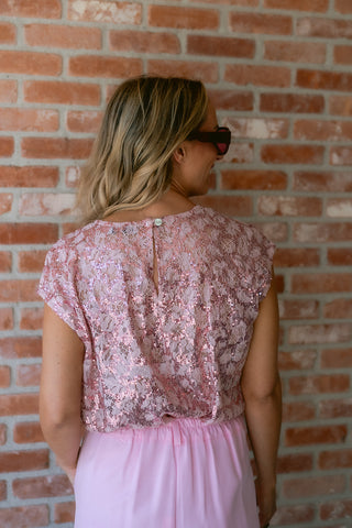 Max Sequins Pink Top