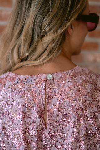 Max Sequins Pink Top