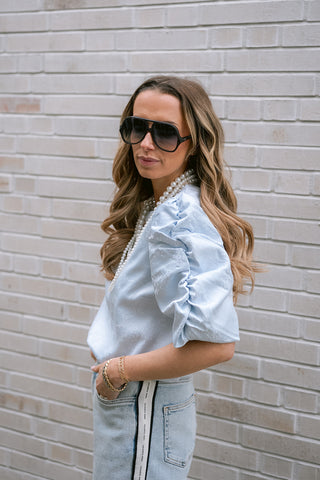 Melani Top Light Blue