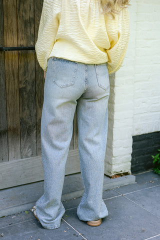 Mercy Strass Denim Trousers Blue