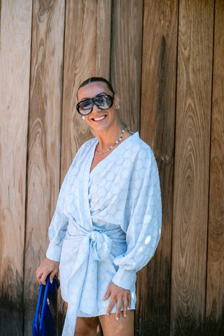 Michau Wrap Dress Blue