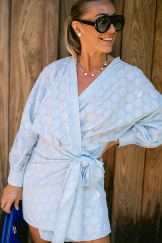 Michau Wrap Dress Blue