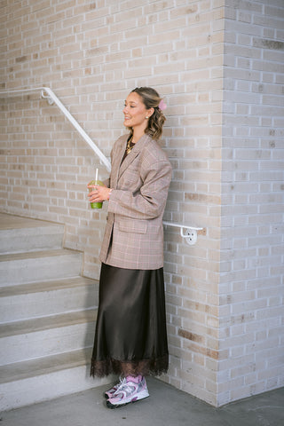 Mikas Satin Skirt Brown