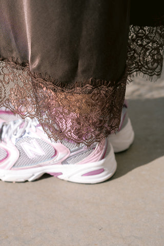 Mikas Satin Skirt Brown