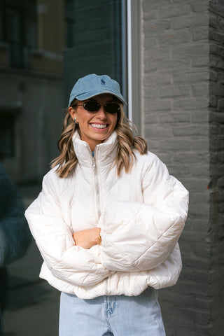 Mocha Puffer Coat Cream