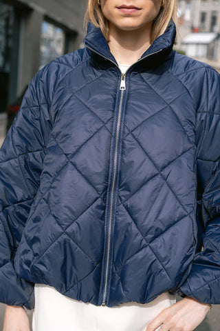 Mocha Puffer Coat Blue