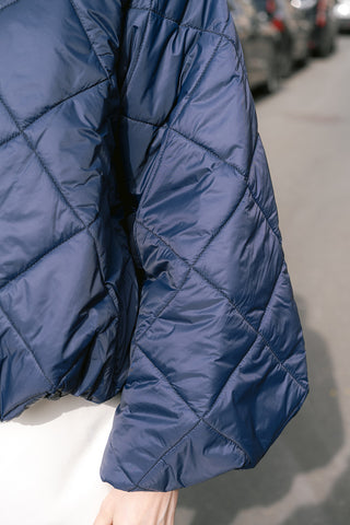 Mocha Puffer Coat Blue