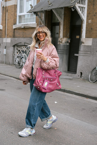 Mocha Puffer Coat Pink