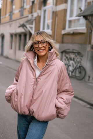 Mocha Puffer Coat Pink