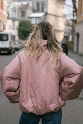 Mocha Puffer Coat Pink