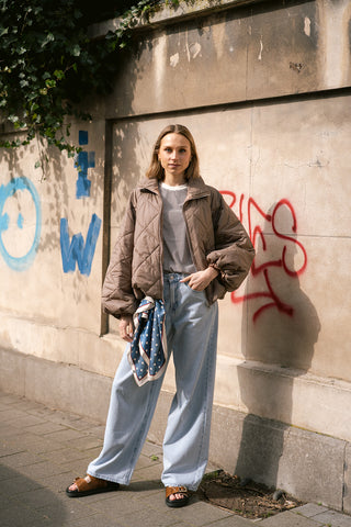 Mocha Puffer Coat Taupe