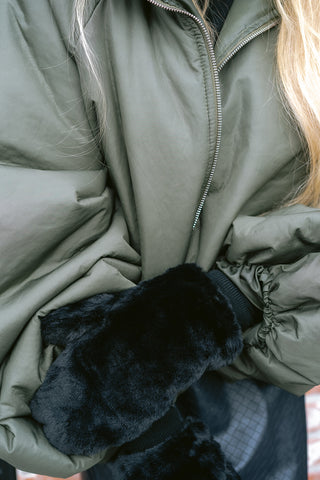 Mocha Puffer Coat Khaki