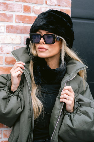 Mocha Puffer Coat Khaki