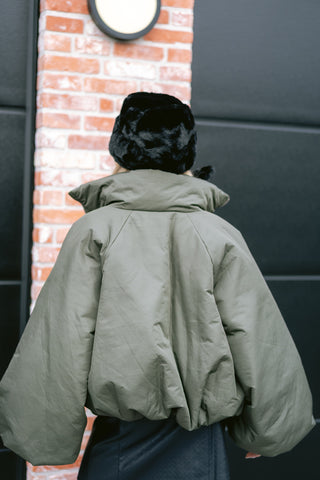 Mocha Puffer Coat Khaki