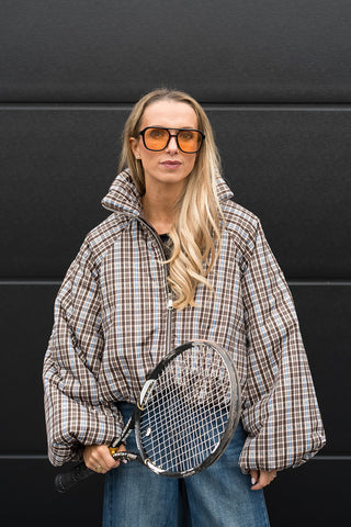 Mochy Puffer Coat Blue/Brown