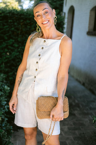 Molly Linen Shorts Cream