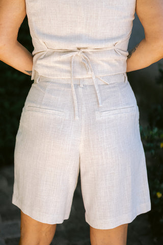 Molly Linen Shorts Cream