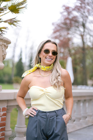 Nikki Strapless Top Yellow