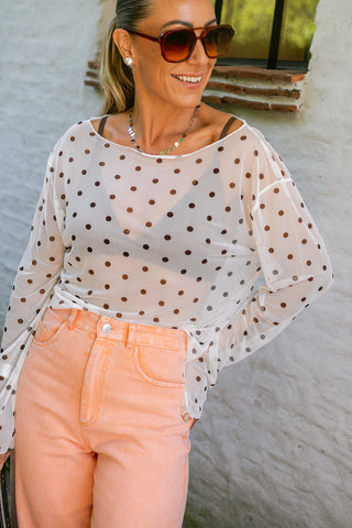 Nini Denim Trousers Peach