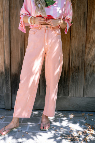 Nini Denim Trousers Peach