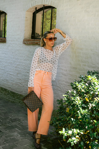 Nini Denim Trousers Peach