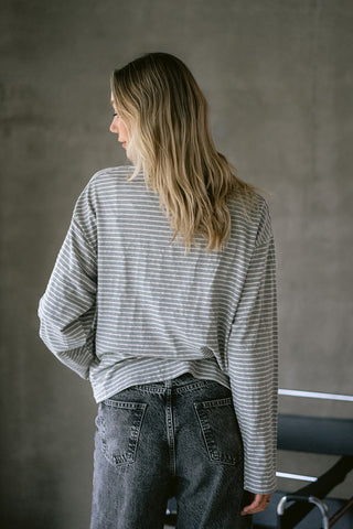 Noemi Striped T-shirt Grey