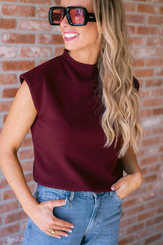 Nova Knit Top Burgundy