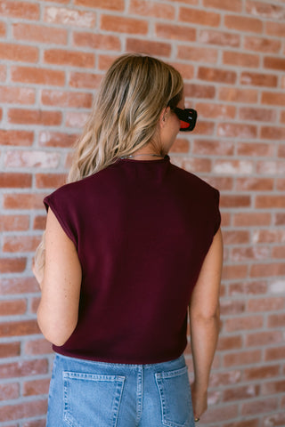 Nova Knit Top Burgundy