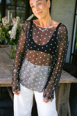 Novas Sheer Top Black