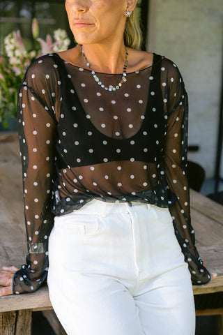Novas Sheer Top Black