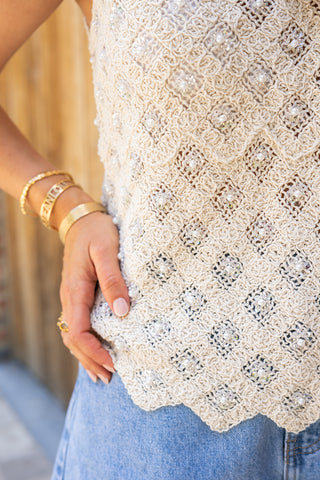 Odina Crochet Top White