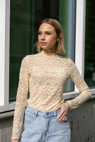 Olivi Lace Top Yellow