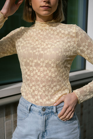 Olivi Lace Top Yellow
