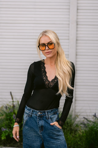Orizé Sheer Top Black