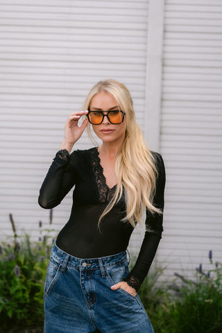 Orizé Sheer Top Black