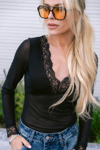 Orizé Sheer Top Black