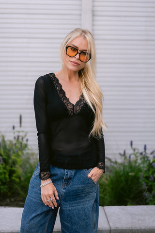 Orizé Sheer Top Black