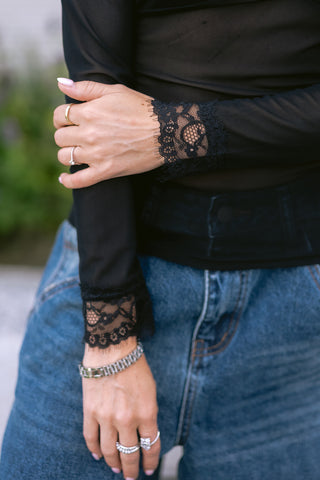 Orizé Sheer Top Black