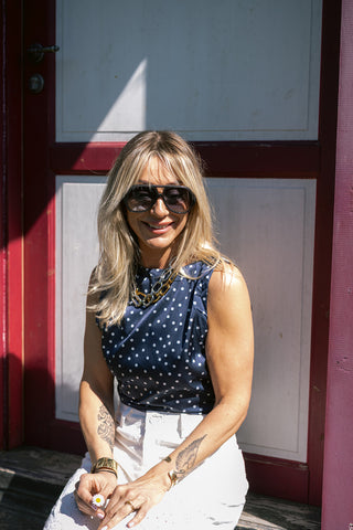 Polka Top Navy