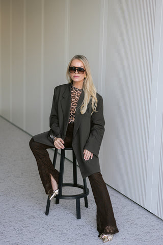 Armand Lace Trousers Brown